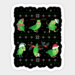 green parrotlet Ugly Christmas Sticker